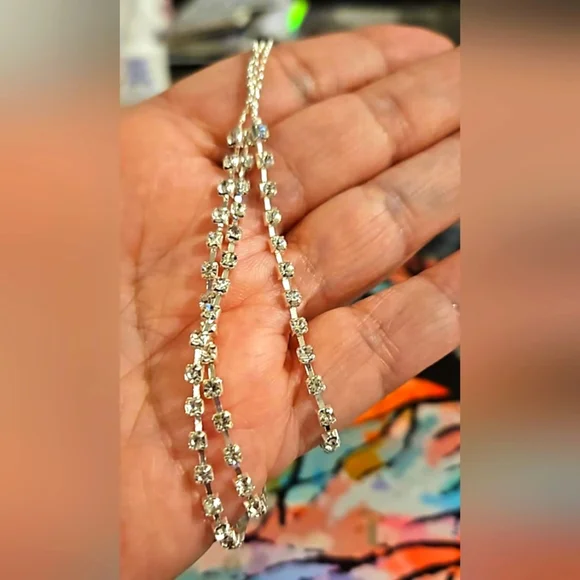 Three Layer Rhinestone Anklet - Picture 1 of 4